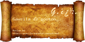 Gavrila Ágoston névjegykártya